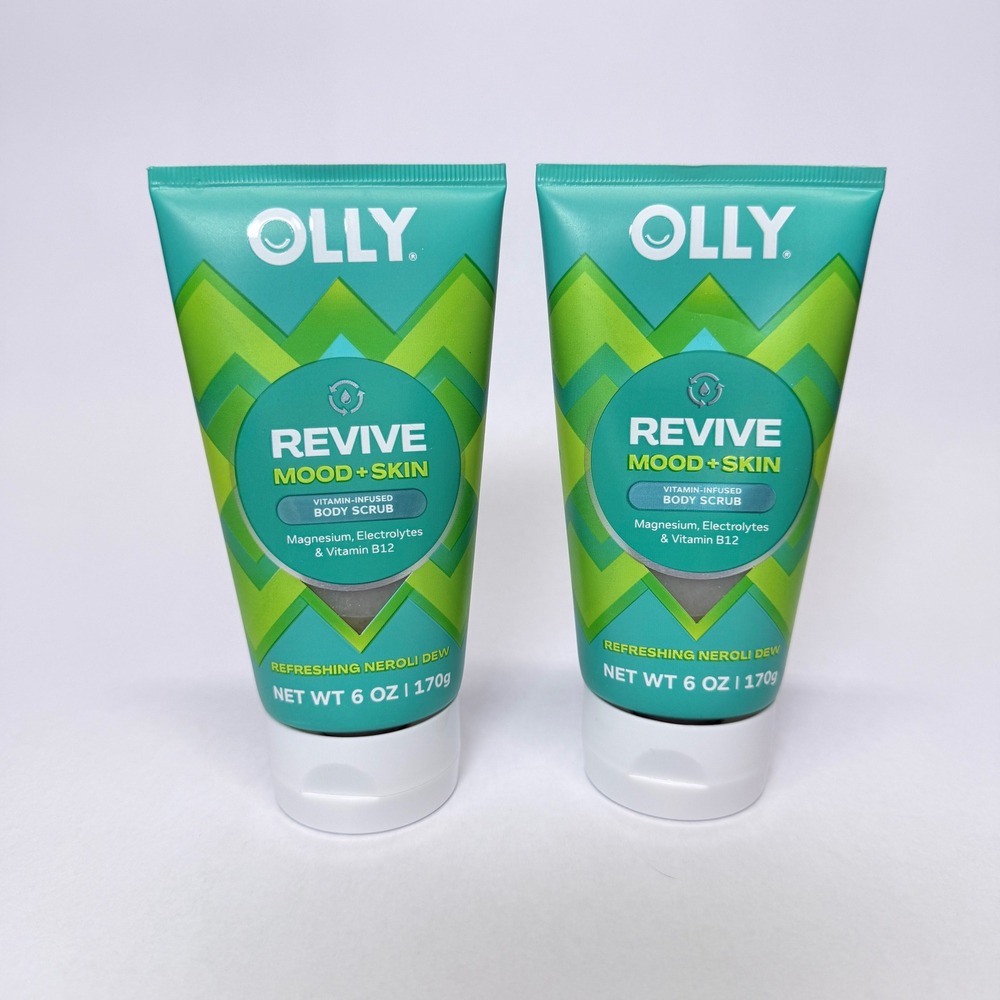 Olly Revive Mood + Skin Vitamin-Infused Body Scrub Neroli Dew 6oz 2 Pack New